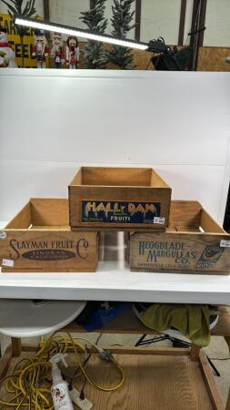 (3) CALIFORNA WOODEN CRATES