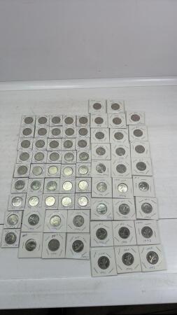 (69) 1992 PROVINCE TWENTY FIVE CENT COINS