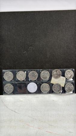 (10) CANADIAN TWENTY FIVE CENT COINS