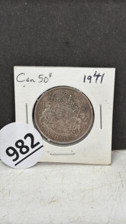 (1) CANADIAN FIFTY CENT 1941 COIN