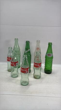 (8) GLASS POP BOTTLES