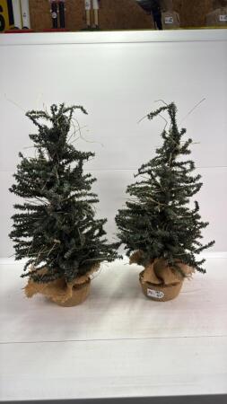 PAIR OF ARTIFICAL 22IN CHRISTMAS TREES