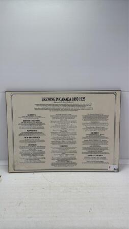 BREWING IN CANADA 1895-1925 WOODEN WALL PLAQUE