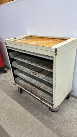 WRIGHT LINE ROLLING CABINET WITH 4 SHELVES
