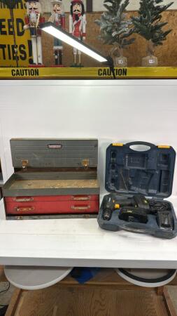 MASTERCRAFT 18V DRILL & CRAFTSMAN METAL TOOLBOX
