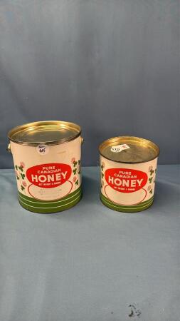 (2) PURE CANADIAN HONEY TINS