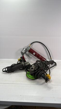 (2) GRINDERS AND GREASE GUN