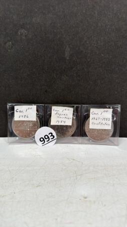 (3) CANADIAN ONE DOLLAR COINS