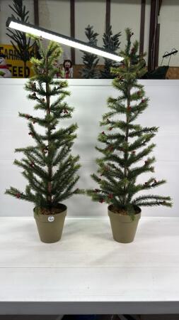 PAIR OF ARTIFICAL 36IN CHRISTMAS TREES
