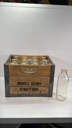 WAKES DAIRY OF STRATFORD WOODEN MILK CRATE