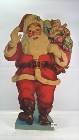 VINTAGE CARDBOARD SANTA CUT OUT
