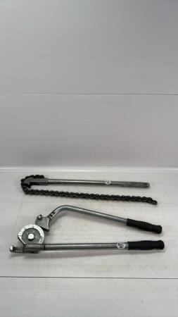 1/2IN OD TUBE BENDER AND 19IN CHAIN WRENCH