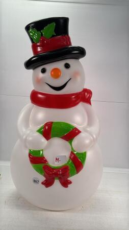 LIGHT UP PLASTIC SNOWMAN