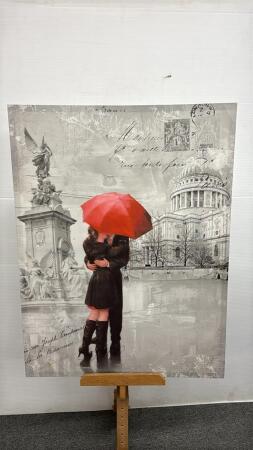 YOUNG COUPLE SCENE ON CANVAS