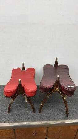 PAIR OF WESTERN STYLE SADDLE STOOLS