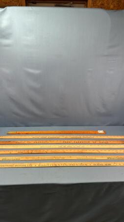 (6) YARD STICKS AND (1) DIP STICK