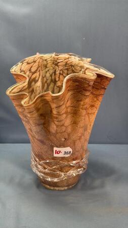 GLASS FLUTED MULTI COLOURED VASE