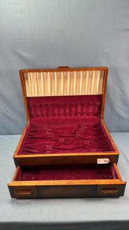 WOODEN SILVERWARE CHEST