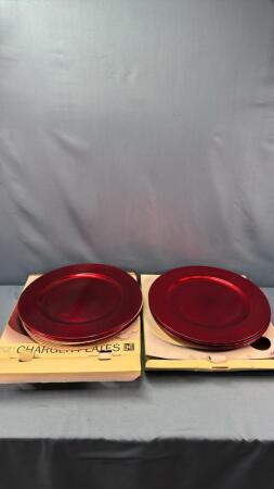 2 SETS OF FOUR DECORATIVE CHARGER PLATES