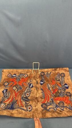 (2) INDIGENOUS PAINTINGS ON PARCHMENT PAPER