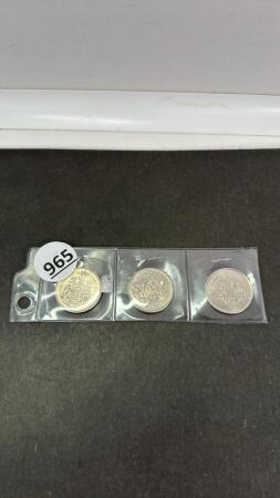 (3) CANADIAN FIFTY CENT COINS