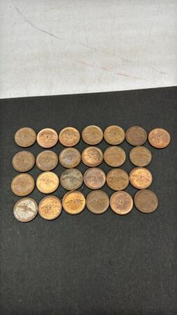 (25) CANADIAN ONE CENT COINS