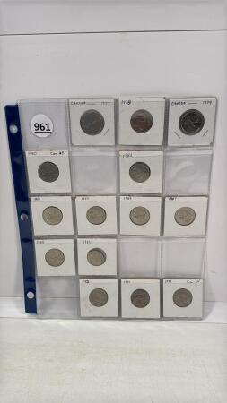 (14) CANADIAN 25 CENT COINS