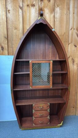 UNIQUE BOAT SHAPED SHELVING UNIT