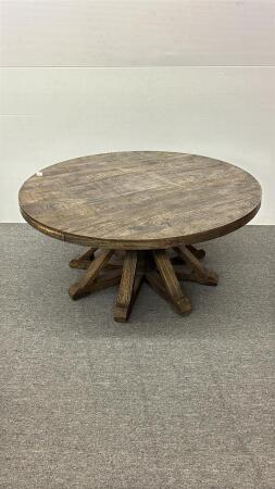 WOODEN ROUND 40IN COFFEE TABLE