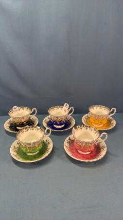 (5) ROYAL ALBERT CUPS & SAUCERS "REGAL SERIES"