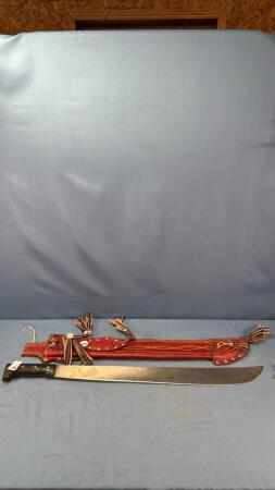 27IN MACHETE IN SHEATH