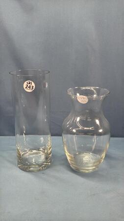 (2) GLASS VASES