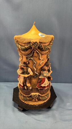 GERMAN CANDLE ON METAL PLATE