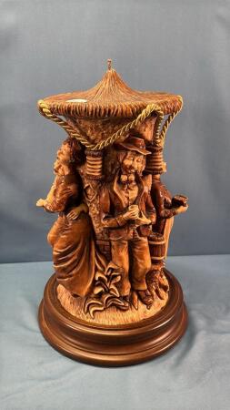 GERMAN CANDLE ON WOODEN STAND