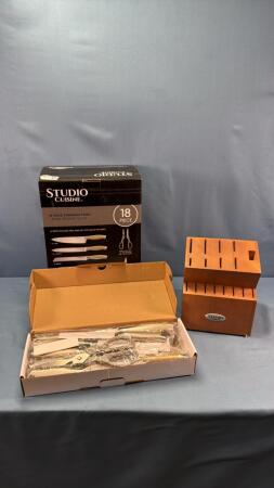 STUDIO CUISINE 18PC STAINLESS KNIFE SET WITH BLOCK