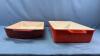 (2) CAST IRON ENAMELED PANS - 2