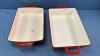 (2) CAST IRON ENAMELED PANS - 3