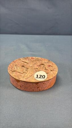 SOAPSTONE OVAL DRESSER BOX