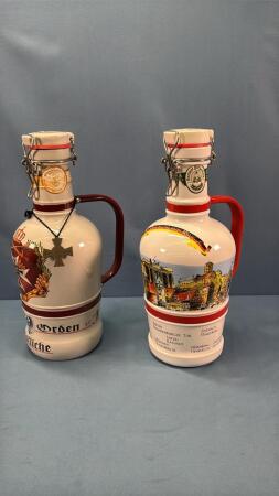 (2) 2 LITRE WIRE TOP CHINA BEER BOTTLES