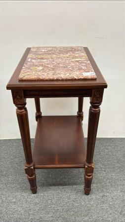 MARBLE TOP LAMP TABLE