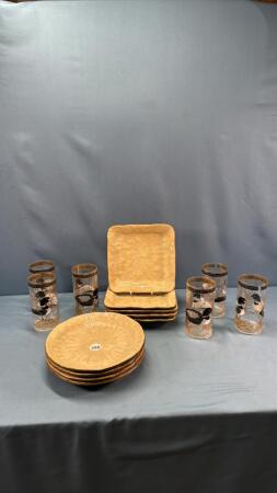 ASSORTED LOT OF GLASSES AND PLATES