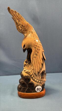 CARVED WOODEN EAGLE