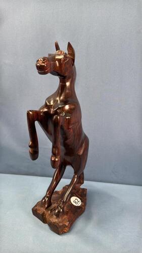 CARVED WOODEN HORSE