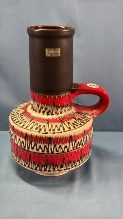 WEST GERMAN VASE WITH HANDLE