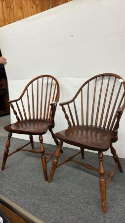 (2) WINDSOR STYLE ARM CHAIRS