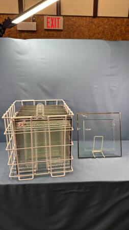 (12) 12IN SQUARE GLASS DINNER PLATES