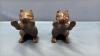 PAIR OF CAST IRON CAT BOOK ENDS - 2