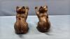 PAIR OF CAST IRON CAT BOOK ENDS - 3