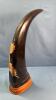 PAIR OF DECORATIVE CARVED WATER BUFFALO HORNS - 3