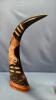 PAIR OF DECORATIVE CARVED WATER BUFFALO HORNS - 5